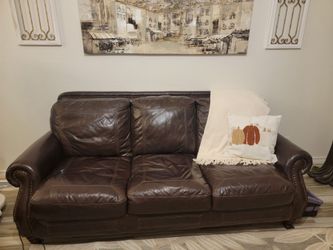 Brown full size sofa