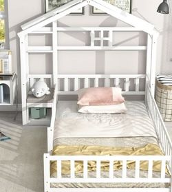  Twin Size Wood Floor Bed