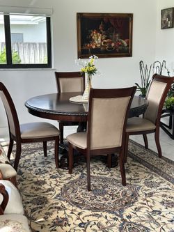 Elegant Espresso Wood Dining Room Set
