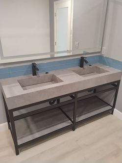 Double sink. Master bath or commercial