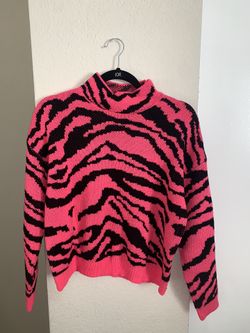 Pink Zebra Sweater Medium