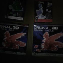 Three d crystal Puzzle Lot Of Four