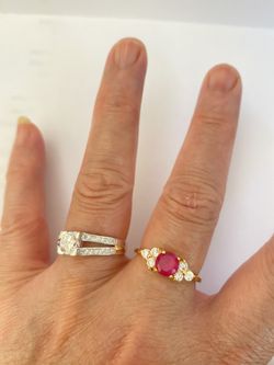 Gold Rings Ruby Rings Gold Ruby Rings Red Rings Jewelry  Rings 