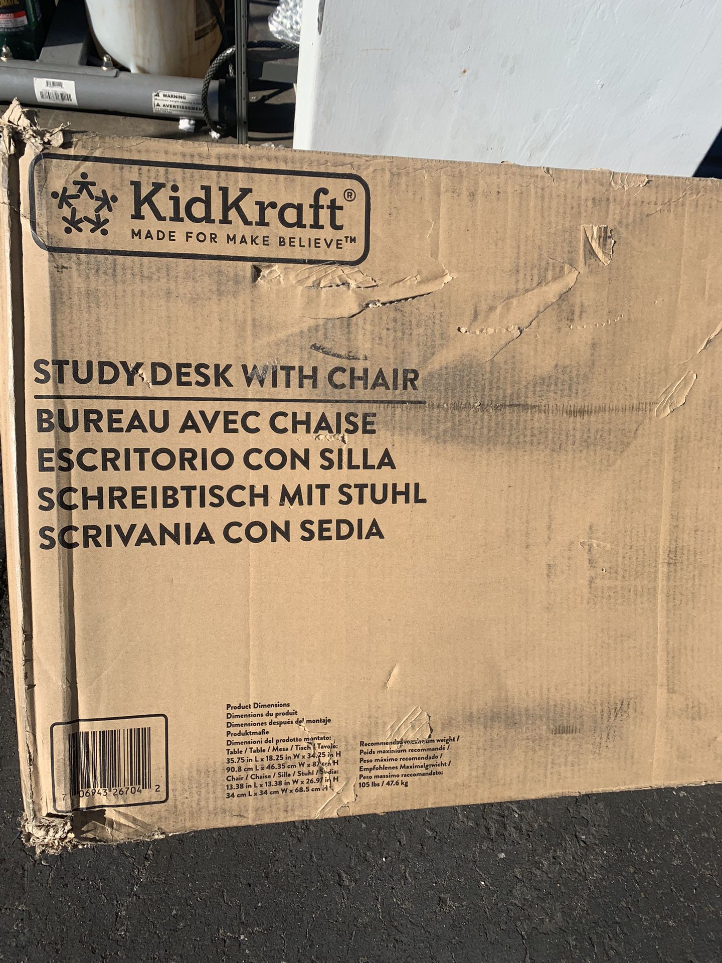 Study Desk with Chair - White - Kidkraft 26704(new)