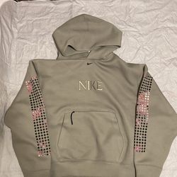 Mens Nike Tech Fleece Oversized Fit Hoodie Olive Green