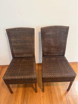 Crate & Barrel Woven Side Chairs