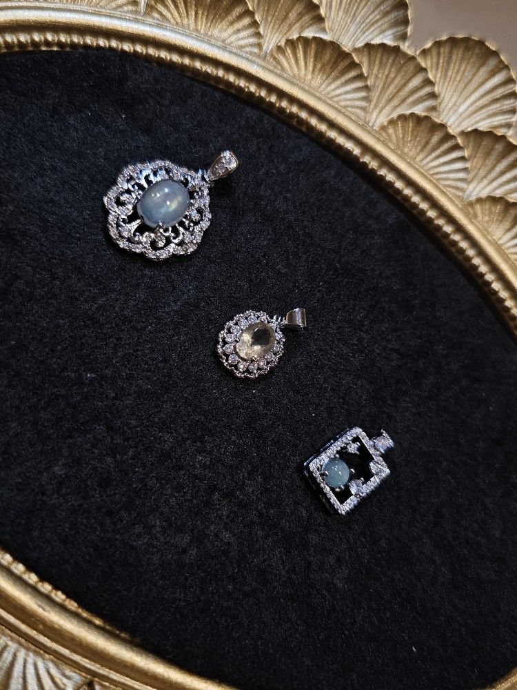 Moonstone And Citrine Natural Stone Pendants Clearance Set
