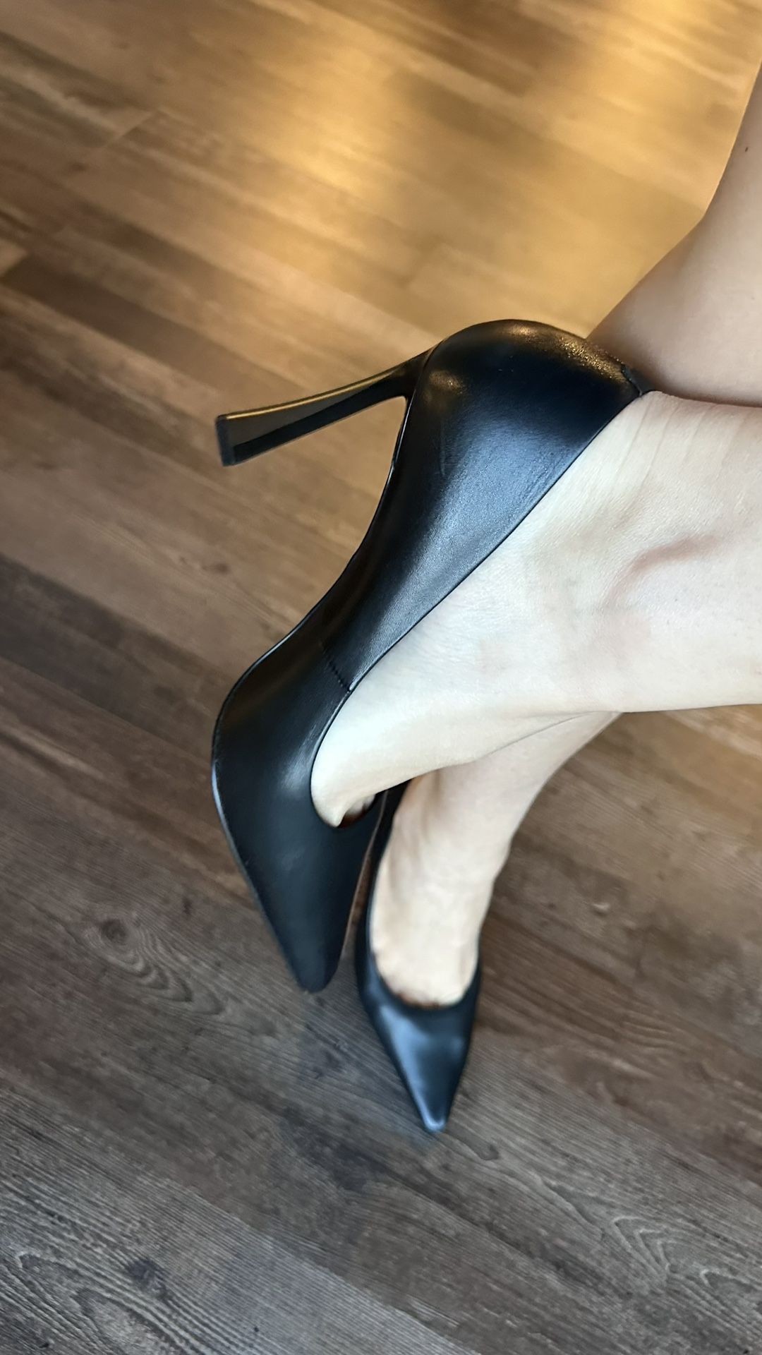Black Leather Pumps Heels