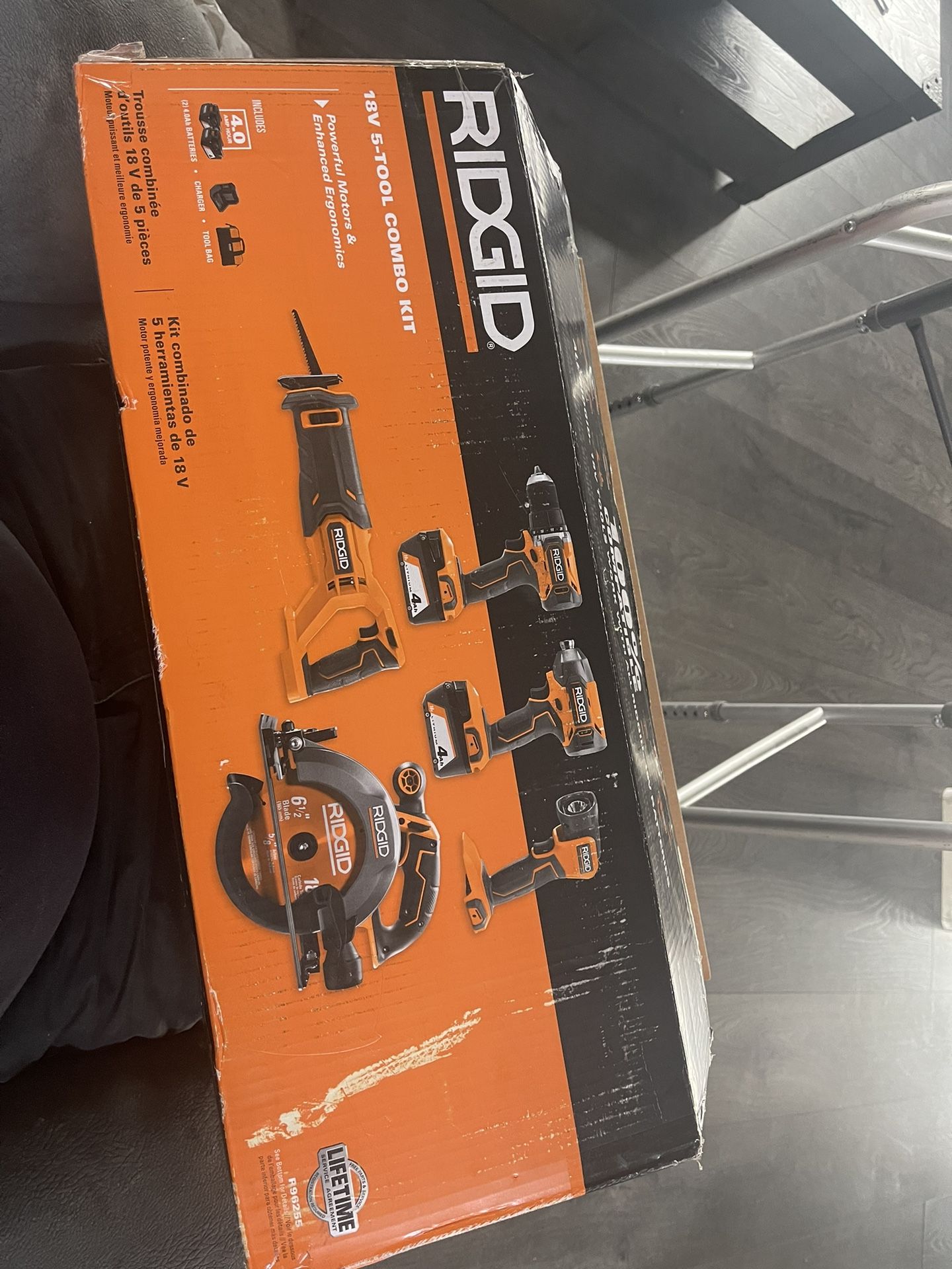 Ridgid 18v 5-tool Combo Kit New Open Box
