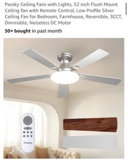PASSKY new 52” ceiling fan W lights/remote