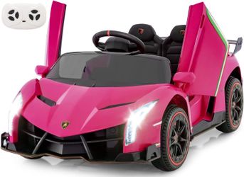 INFANS 2 Seater Kids Ride on Car, 12V 4WD Licensed Lamborghini Veneno