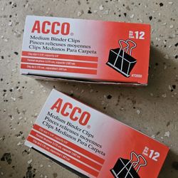 Two Boxes of binder Clips. New