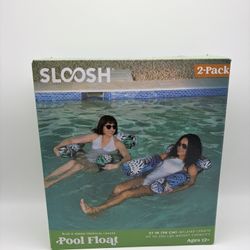 Sloosh 2 Pack Inflatable Pool Float Adult 37" - Tropical Pattern Lounger C44