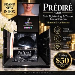 NEW Prédiré Paris Skin Tightening Facial Cream + Vitamin E/A Booster – Luxury Box