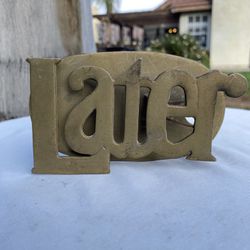 Vintage 1970’s Later Brass Paperweight, Letter Clamp