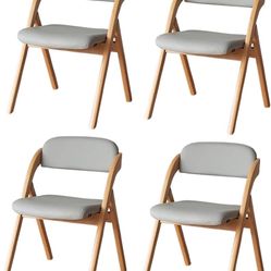 Wooden Folding Chair, Portable Stackable Commercial Seat with Steel Frame, Folding Dining Chair Easy to Store for Guests Kitchen Office Wedding Party,