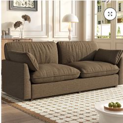 Guyii 82.6" Brown Loveseat Couche for Living Room, Deep Seat Couch with Deep Seat
