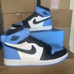 Brand New Men's Air Jordan Retro 1 High OG Unc Toe Size 10.5