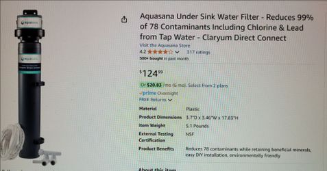 New! Aquasana Under Sink Water Filter