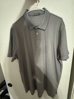 Men's Gray Pique Polo Shirt XL