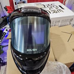 This appears to be a GOL-SIV branded auto-darkening welding helmet featuring a wide-view lens.

The helmet is likely equipped with a solar-powered or 