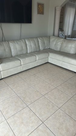 XL Couch In Cream Color, L Couch For Living Room