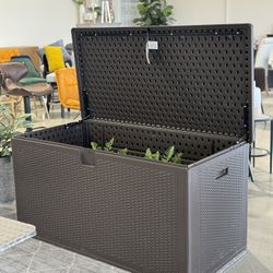 150 Gallon Large Resin Deck Box, Outdoor Storage Container for Patio Furniture Cushions Garden Tools Pool Toys Sports Equipment Waterproof Lockable St