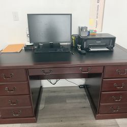 Full Office Set Up. Desk Computer Monitor Printer 