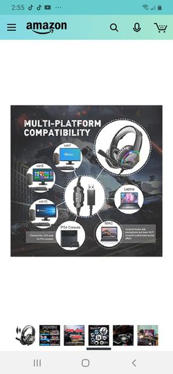 4.4 out of 5 stars  650Reviews EKSA Gaming Headset with 7.1 Surround Sound Stereo, PS4 USB Headphones with Noise Canceling Mic & RGB Light,