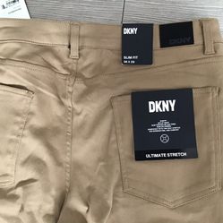 NWT~DKNY~Men’s Deep Khaki Stanton Slim Fit Ultimate Stretch Pants~Size 36 x 29~Cheaper than Stores prices