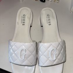 White Guess sandals 