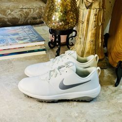 Nike Roshe G Tour Golf Shoes Spikes White Silver AR5582-100 Women’s Size 9