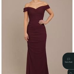 Formal Burgundy Bridesmaids Dress 