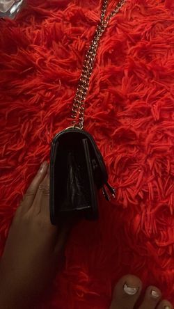 Black Mini Crossbody Bag with Gold Chain