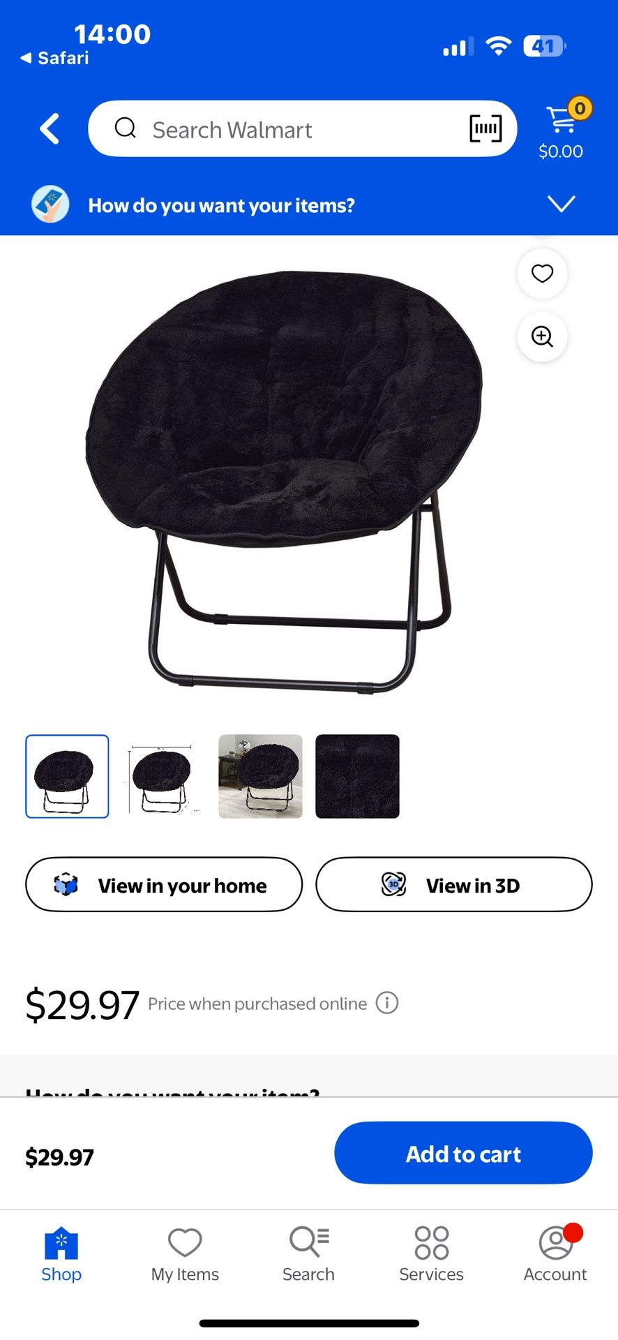 Black Saucer Chair
