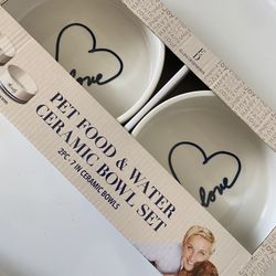 Pet Food And Water Bowl Ceramic Bowl Set