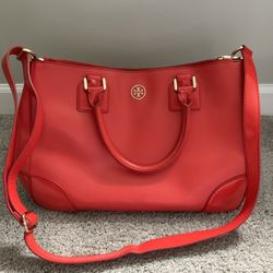  Women’s Leather Red Tory Burch Purse 