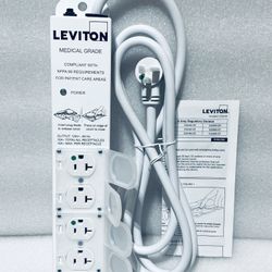 New Other Leviton 7Ft. Medical Grade 4 (TR) Outlet Power Strip, 5304M-2N7