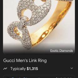 Diamond Gucci Link Ring 