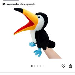 Marioneta de Mano de Tucán, Marioneta de Animal de 13.8" Marionetas de Tucán Animales de Peluche Marionetas de Mano para Niños con Boca Móvil, Marione