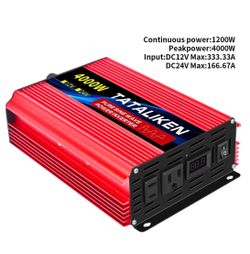 4000W Pure Sine Wave Power Inverter DC 12V To AC 110V Car Power Transformer