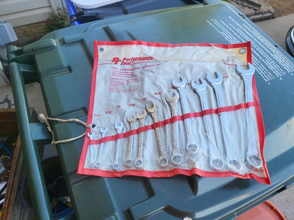 performance tool 11pc combination wrench set