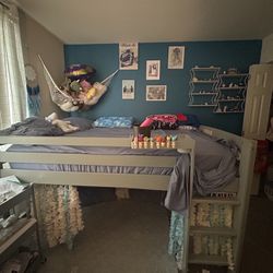 Grey FULL Size Loft bed frame - mattress not included.