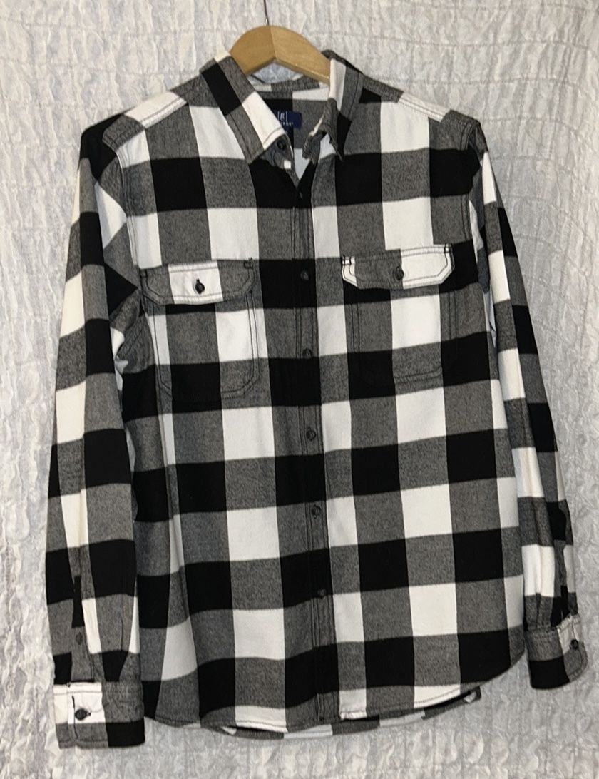 George: Buffalo Plaid Flannel Shirt, Size: Large (42-44)