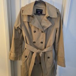 London Fog Women's Double Breasted  Trench Coat W/ Belt Large New