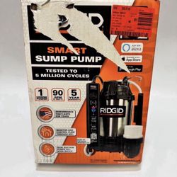 🔥 RIDGID 1 hp. Stainless Steel Smart Dual Suction Submersible Sump Pump (retail price $530)