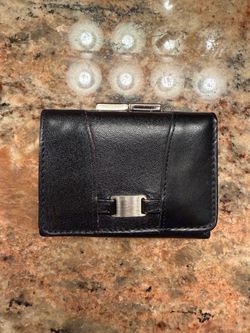 Like New Black Leather Wallet with Change Purse Section