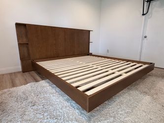 King Bed Frame and Storage Headboard made by Article