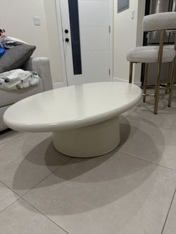 Oval White Coffee Table