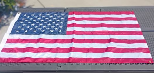 American Flag with Pole And Embroidered Stars